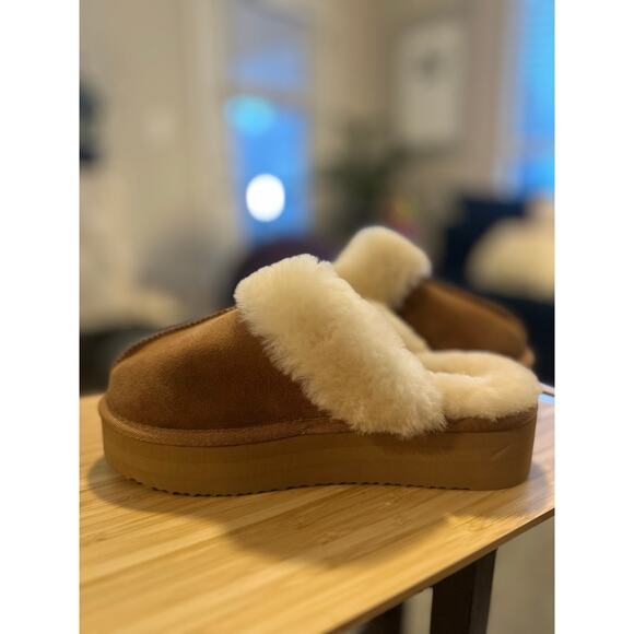 NWOT Women's Fireside Dearfoams Melton Shearling Platform Slipper Sz. US 8/EU 39 - Picture 5 of 11